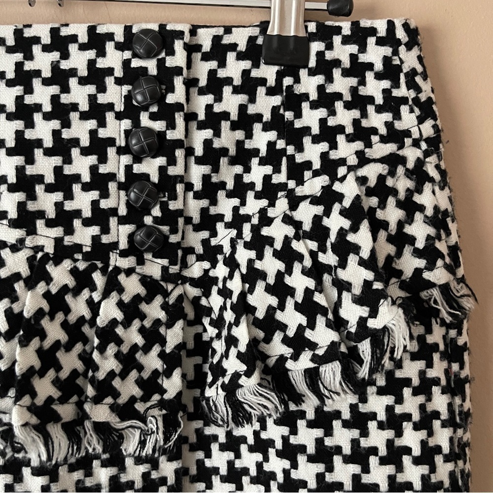 CATO | Houndstooth Peplum Pencil Skirt Sz 4 - Picture 3 of 6